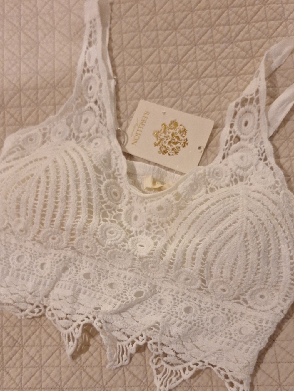 Rebellion White Crochet Lace Bralette